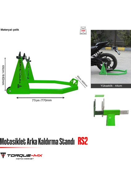 Motosiklet Arka Kaldırma Standı Rs2 Yeşil indirimleri