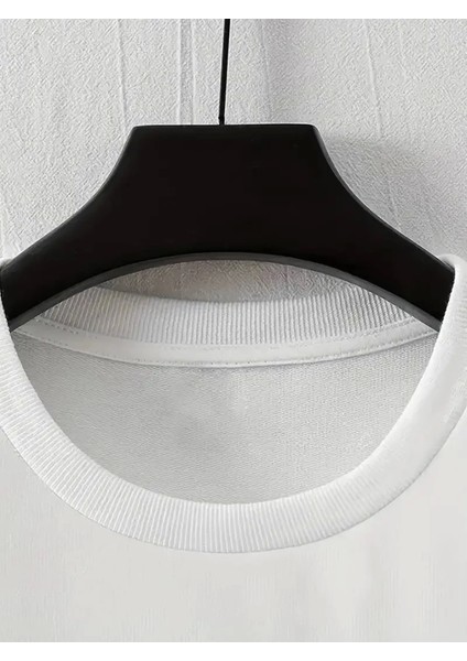 Baskılı Oversize Bisiklet Yaka T-Shirt - Beyaz indirimleri