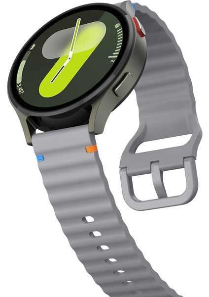 Samsung Galaxy Watch 6 40 mm Ile Uyumlu Dalgalı Dikiş Detaylı Silikon Saat Kordonu modelleri