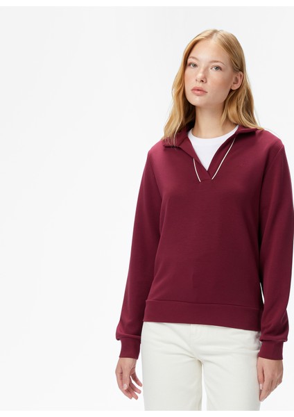 Kadın Bordo Regular Fit Sweatshirt 57K304T.6BY
