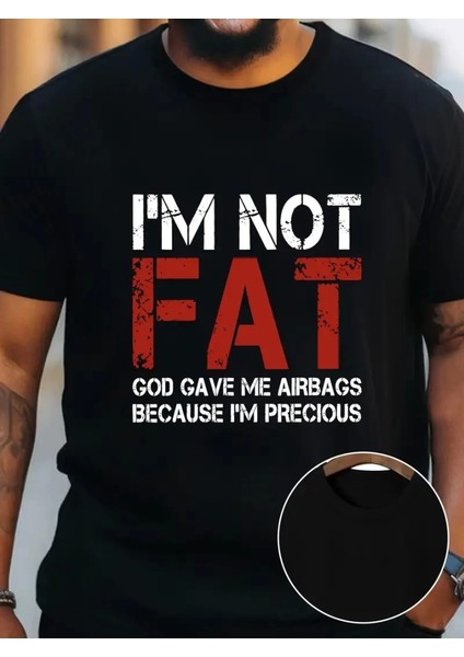 Baskılı Oversize Bisiklet Yaka T-Shirt - Siyah