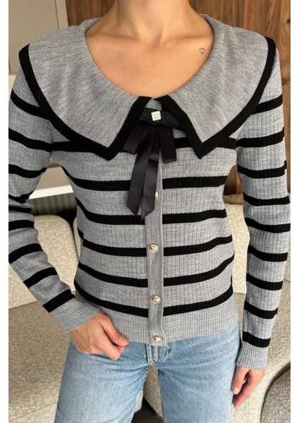 Fiyonklu Sahte Düğmeli Triko Bluz (S,m,l Uyumludur) P-00018216 fiyatları