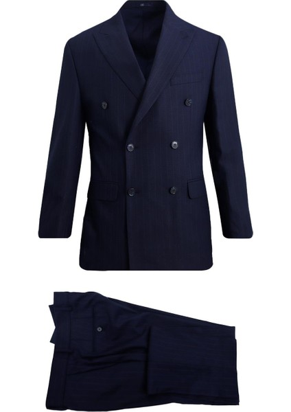 Lacivert Kruvaze Takım Elbise