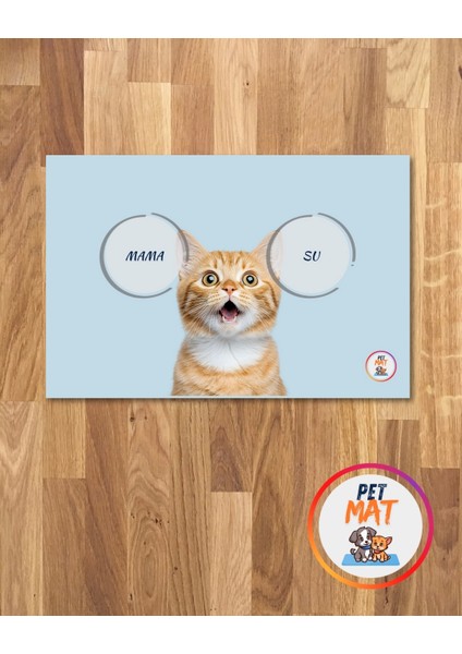 Petmat Kedi Mama Paspası , Kaymaz Taban , Yıkanabilir , Evcil Hayvan Paspası 021-M