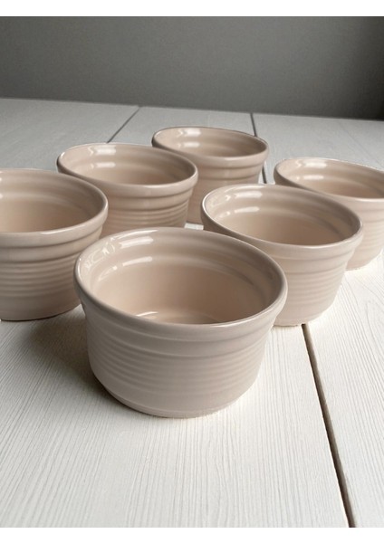 6 Adet Seramik Sufle Kabı Beyaz Çapı 9 CM fiyatları
