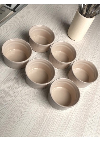 6 Adet Seramik Sufle Kabı Beyaz Çapı 9 CM fırsatları