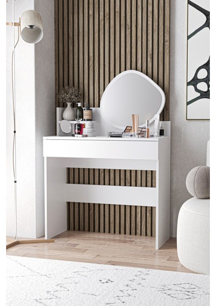 Harmony Tek Çekmeceli Makyaj Masası (Amorf Aynalı) fiyatları