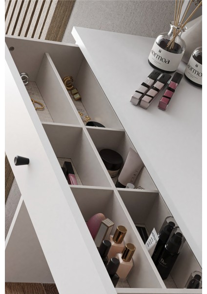 Harmony Tek Çekmeceli Makyaj Masası (Amorf Aynalı) fırsatları