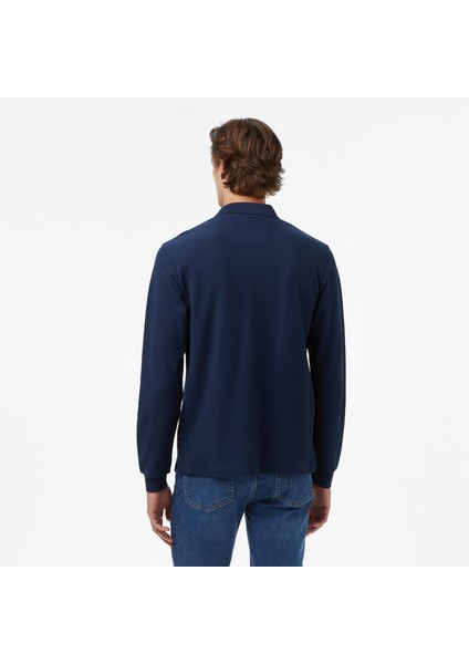 Erkek Lacivert Classic Fit Uzun Kollu Polo Yaka T-Shirt K57351T.4NV fiyatları