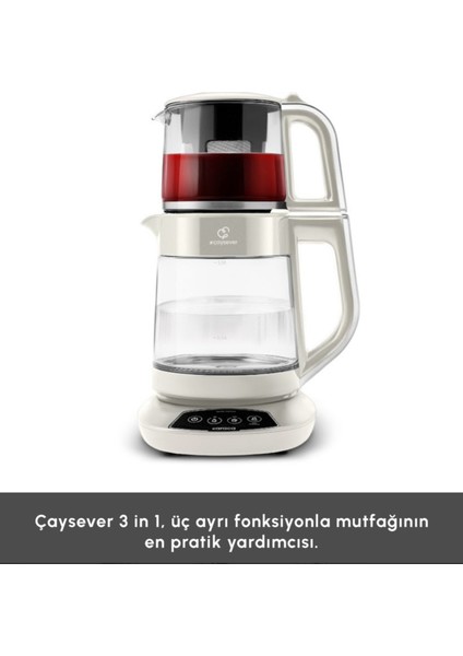 Çok Fonksiyonlu Cam Çay Makinesi, 1700W, Aile Boyu, Pembe Renkli modelleri