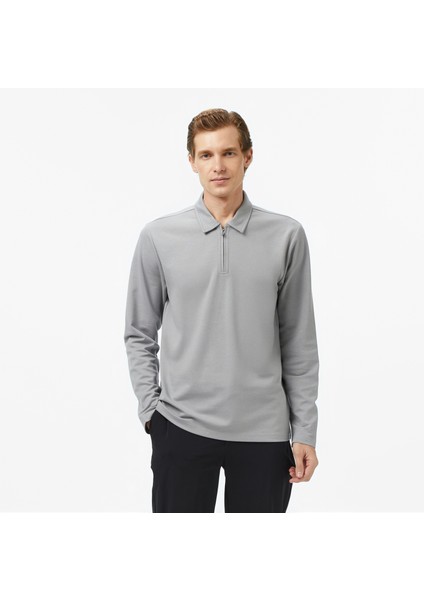 Erkek Gri Classic Fit Uzun Kollu Polo Yaka T-Shirt K57022T.0HF