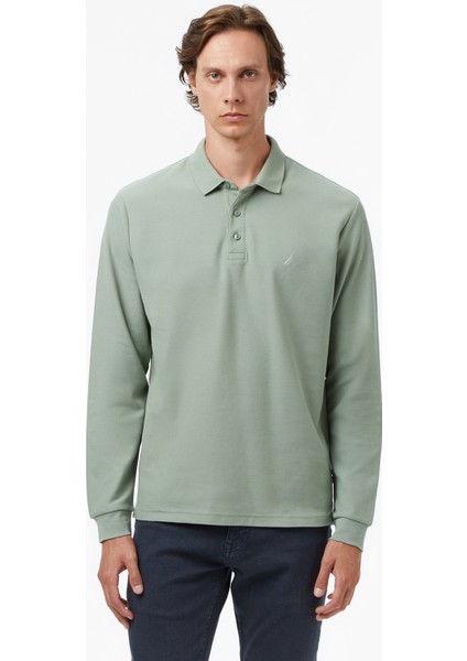 Erkek Yeşil Classic Fit Uzun Kollu Polo Yaka T-Shirt K57351T.3LP