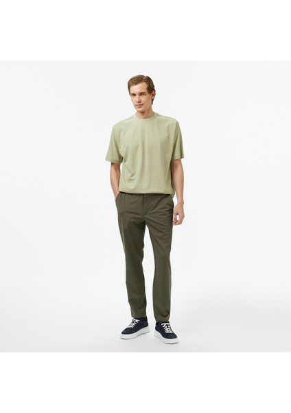 Erkek Yeşil Regular Fit Çizgili T-Shirt V55326T.3TA