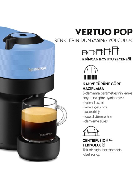 Mavi Vertuo Pop Kahve Makinesi, Şık ve Pratik Kahve Hazırlama Cihazı fiyatları