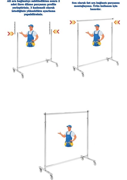 Frenli Tekerlekli Krom Stand Askılık, Bej, Çok Amaçlı ve Şık Tasarım indirimleri