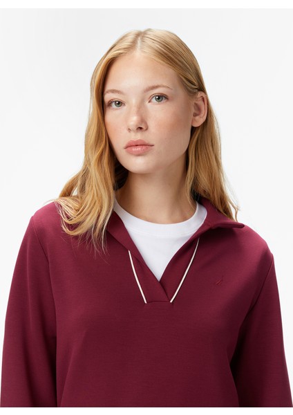 Kadın Bordo Regular Fit Sweatshirt 57K304T.6BY fırsatları