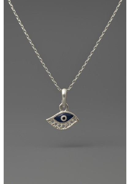 Nazar Boncuklu Gümüş Kolye UC-554