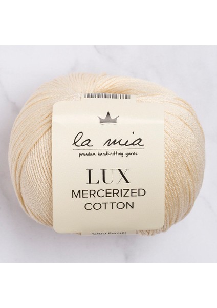 La Mia Lux Mercerized Cotton Bej El Örgü Ipi - 174 - 33752