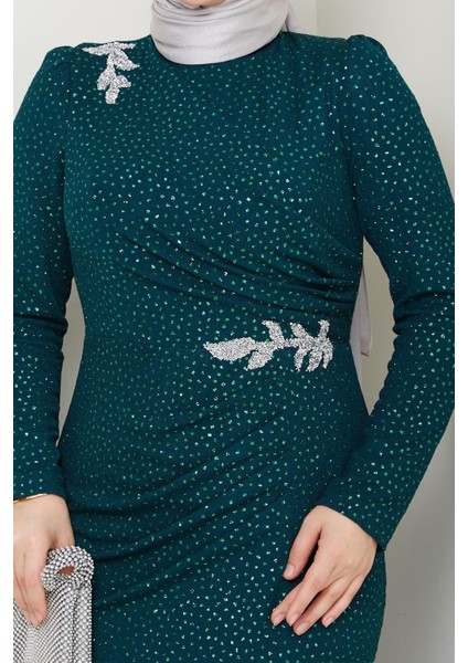 Masal Puantiyeli Tesettür Abiye Zümrüt fırsatları