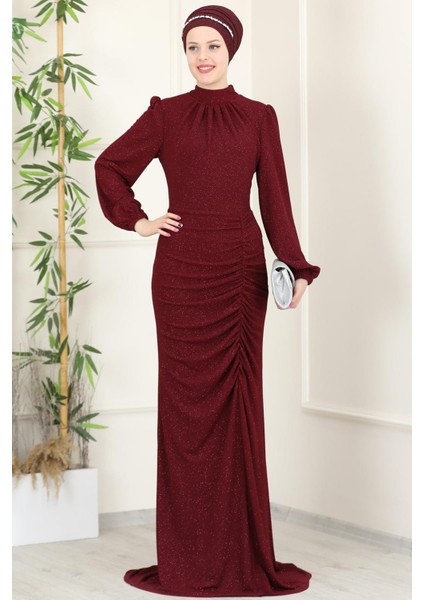 Rüya Tesettür Abiye Bordo
