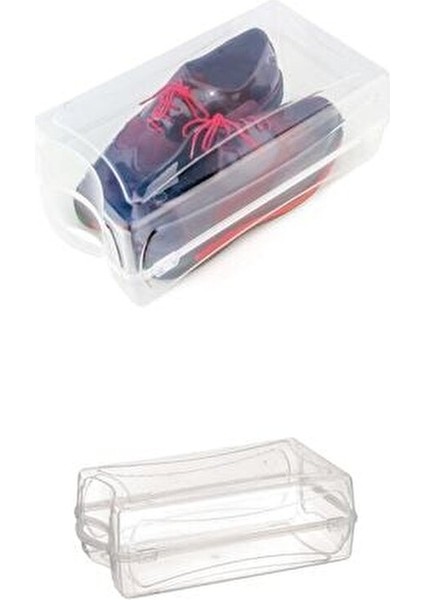 Şeffaf Erkek Ayakkabı Kutusu 5'li Paket Çok Amaçlı Kullanım 20x33x13 cm fırsatları