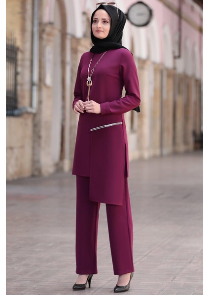 Derin Tesettür Takım Mürdüm