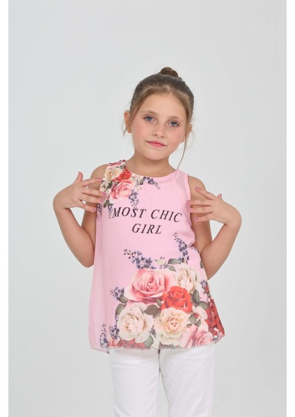 Kız Çocuk Atlet Most Chic Girl Baskılı modelleri