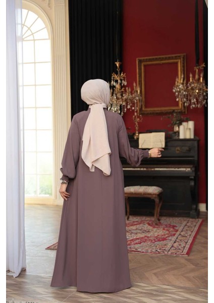 Fermuarlı Vizon Tesettür Ferace 45287V fırsatları