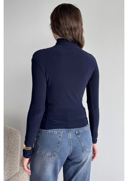 Omuz ve Bel Drapeli Uzun Kol Bluz P-00012516 fiyatları