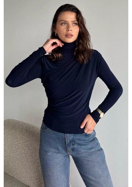 Omuz ve Bel Drapeli Uzun Kol Bluz P-00012516 fırsatları