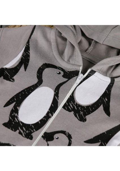 Penguen Baskılı Kapuşonlu Unisex Tulum fiyatları