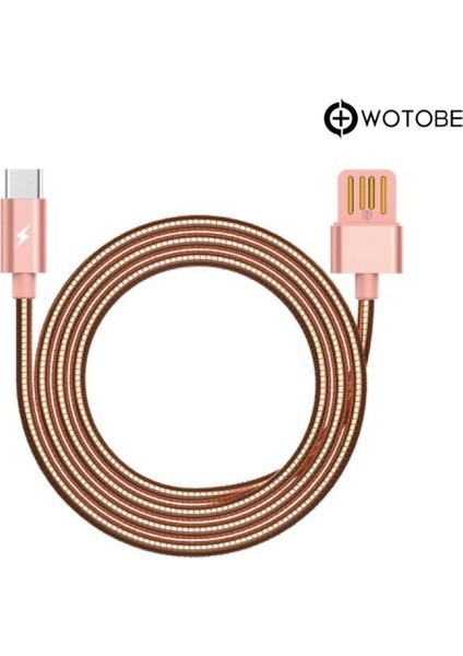 USB Type-C Çelik Spiralli Şarj Data Kablosu fiyatları