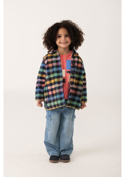 Kız Çocuk Kargo Cepli Denim Pantolon
