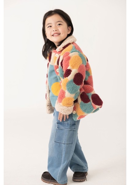 Kız Çocuk Kargo Cepli Denim Pantolon