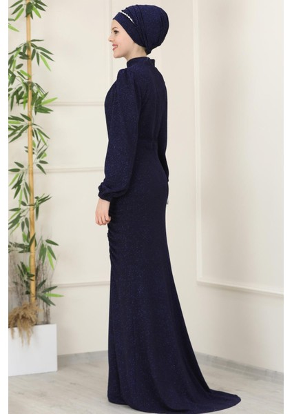 Rüya Tesettür Abiye Lacivert modelleri