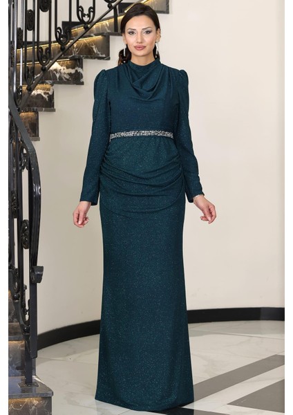 Dilara Tesettür Abiye Zümrüt