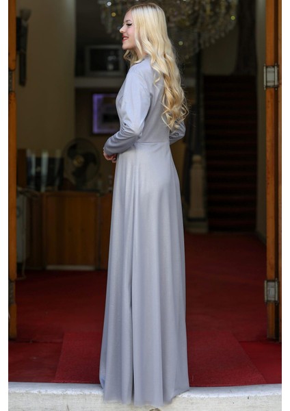 Berfin Tesettür Abiye Gümüş modelleri