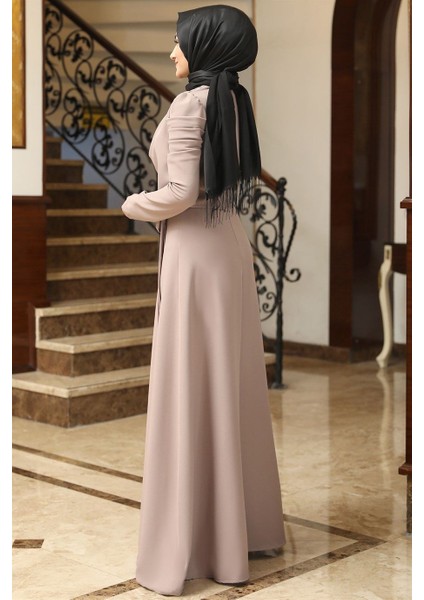 Kardelen Tesettür Elbise Vizon modelleri