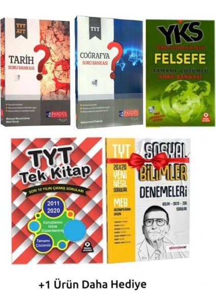 Örnek YKS Tarih Soru Bankası+Coğrafya Süper Ikili+Felsefe Soru B+TYT Çıkmış Sorular+Hediyeler