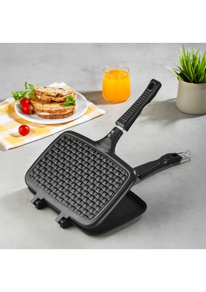 Vento Döküm Ocak Üstü Tost Makinesi – Siyah