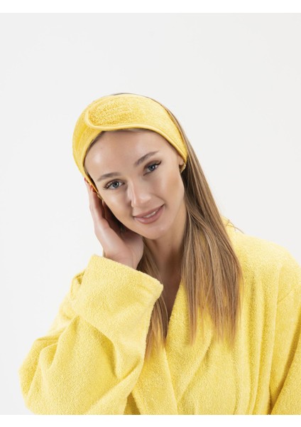 Cottonverse 3'lü Bornoz Seti - %100 Pamuk Bornoz , Saç Bonesi , Saç Bandı Unısex