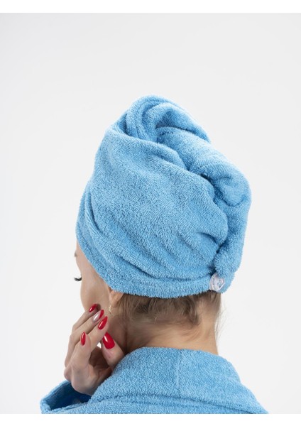 Cottonverse 3'lü Bornoz Seti - %100 Pamuk Bornoz , Saç Bonesi , Saç Bandı Unısex