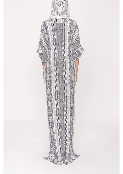 Çiçek Baskı Kapişonlu Bol Kesim Elbise 94028 fırsatları