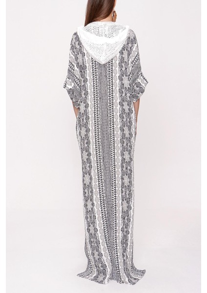 Çiçek Baskı Kapişonlu Bol Kesim Elbise 94028 indirimleri