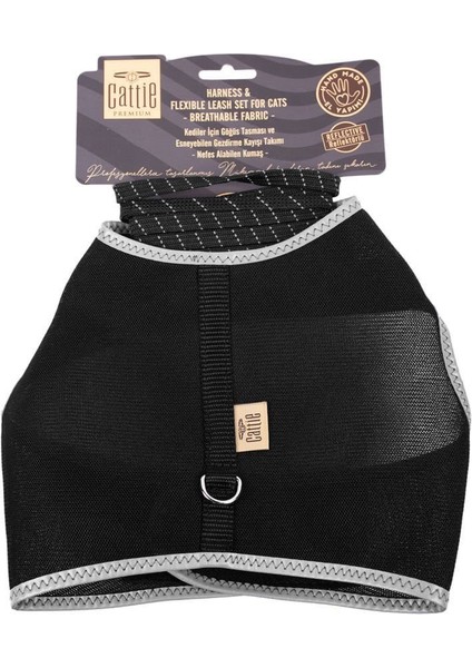 Havalı Dokuma Kedi Göğüs & Gezdirme Takımı Siyah 1*25-35 cm fiyatları