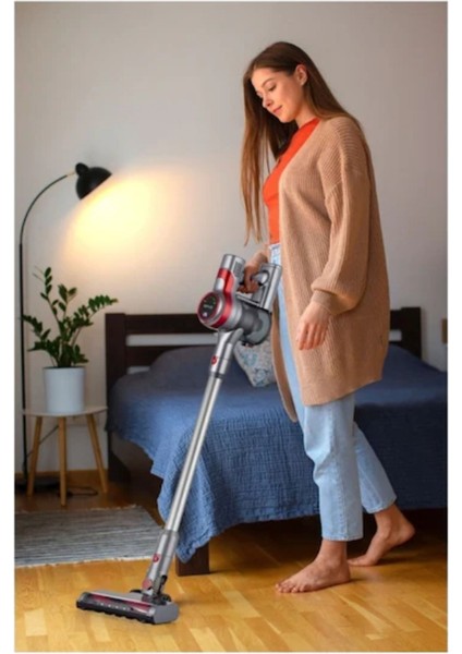 Kırmızı Renkli Dikey Şarjlı Elektrikli Süpürge, Kolay Kullanım fırsatları