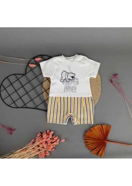 Hug Me Çizgi Detaylı Unisex Tulum