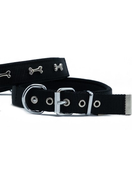 Doggie Konfor Dokuma Kemikli Boyun Tasması Siyah 2.5*42-50 cm (DSBT-2562 L)