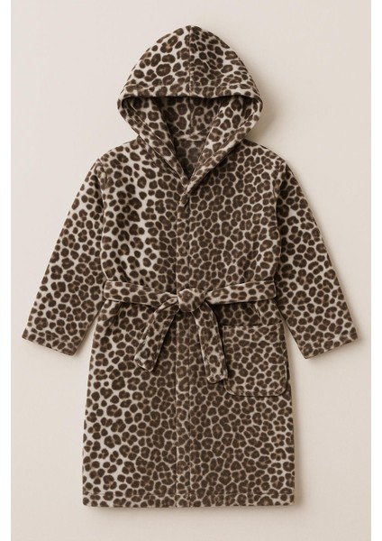 Mini Safari Bebek & Çocuk Kapşonlu Bornoz – %100 Pamuk, Unisex