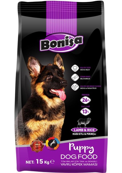 Yavru Köpek Maması - Bonisa - Kuzu Etli/prinçli - 15 kg